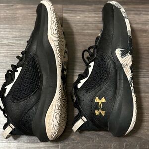Under Armour Black and White Sneakers with Gold Logo